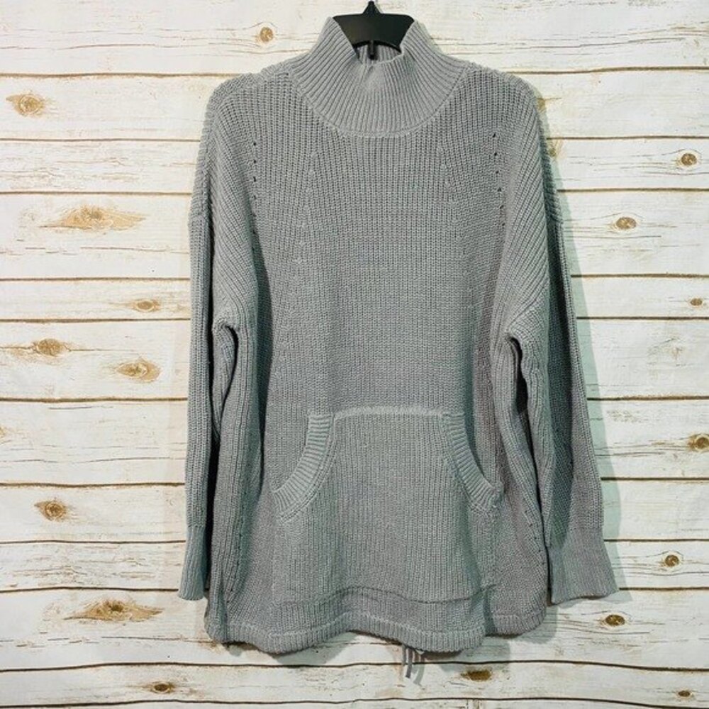 RDI Women's Gray Long Sleeve‎ Pullover Draw String Sweater Size M